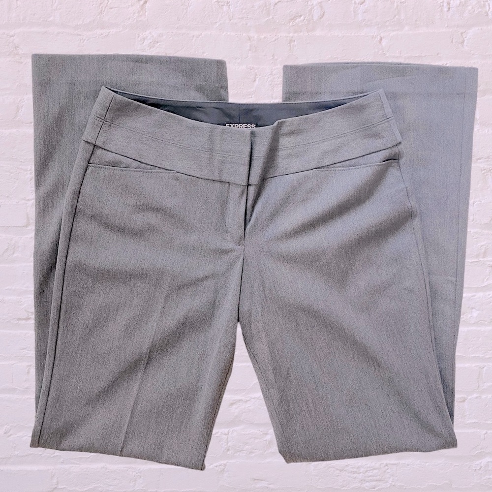 EXPRESS Gray Editor Flare Low Rise Dress Pants 6R